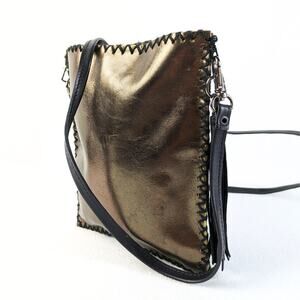 MUSHMINA Metalic Gold Crossbody Bag
